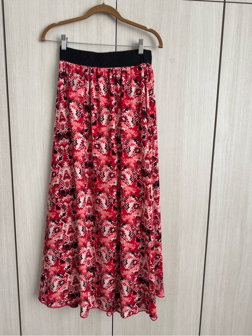 LuLaRoe Red and Black Aztec Print Maxi Skirt Sz S